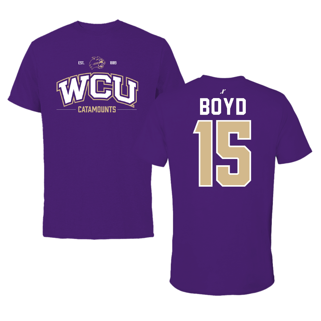 Western Carolina University Football Purple General Tee - #15 Jai Boyd