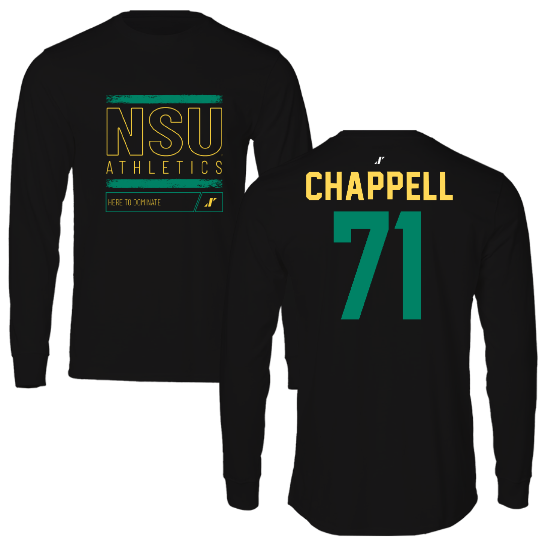 Norfolk State University Football Black Dominate Long Sleeve - #71 Jayden Chappell
