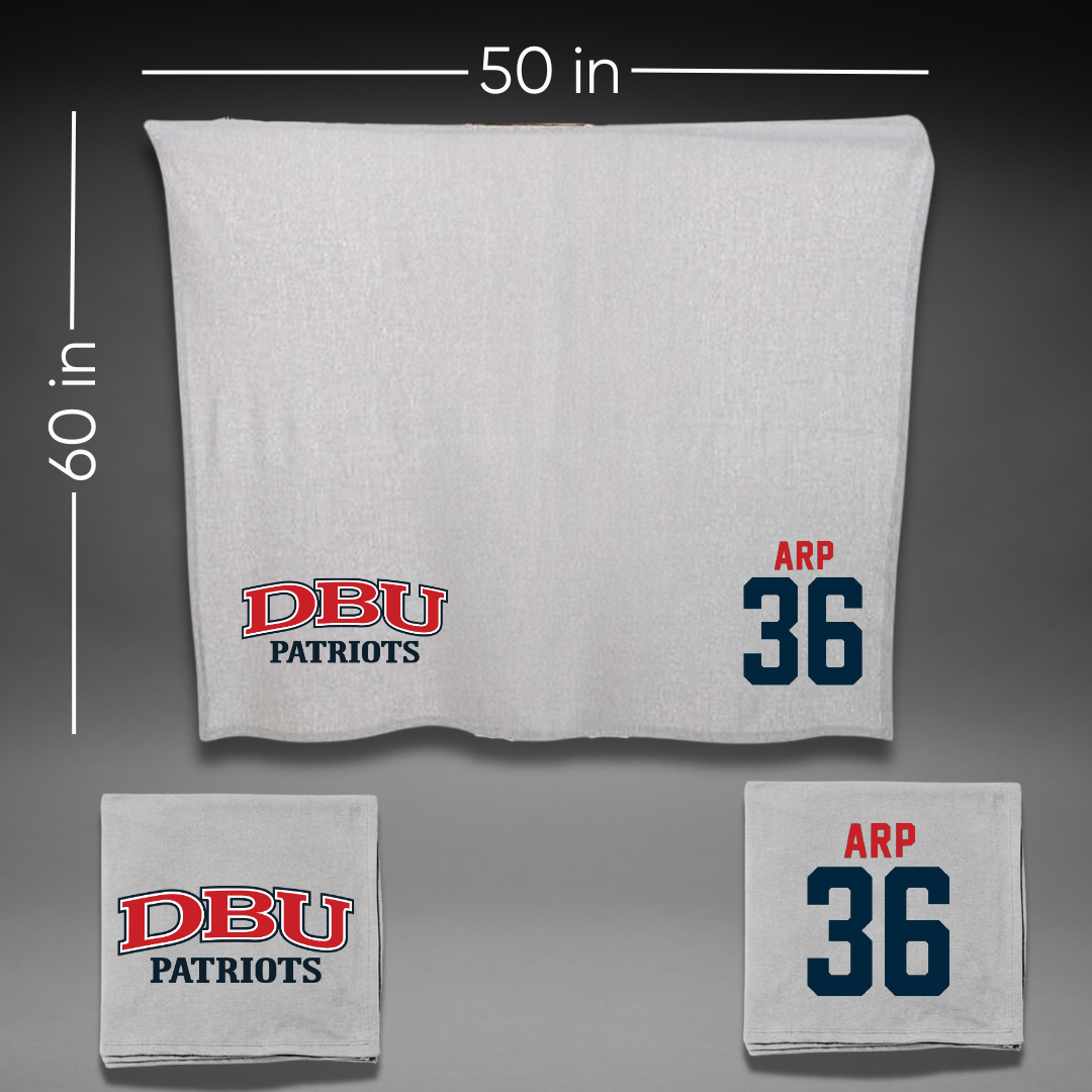 Dallas Baptist University STUNT Gray Blanket - #36 Ashtyn Arp