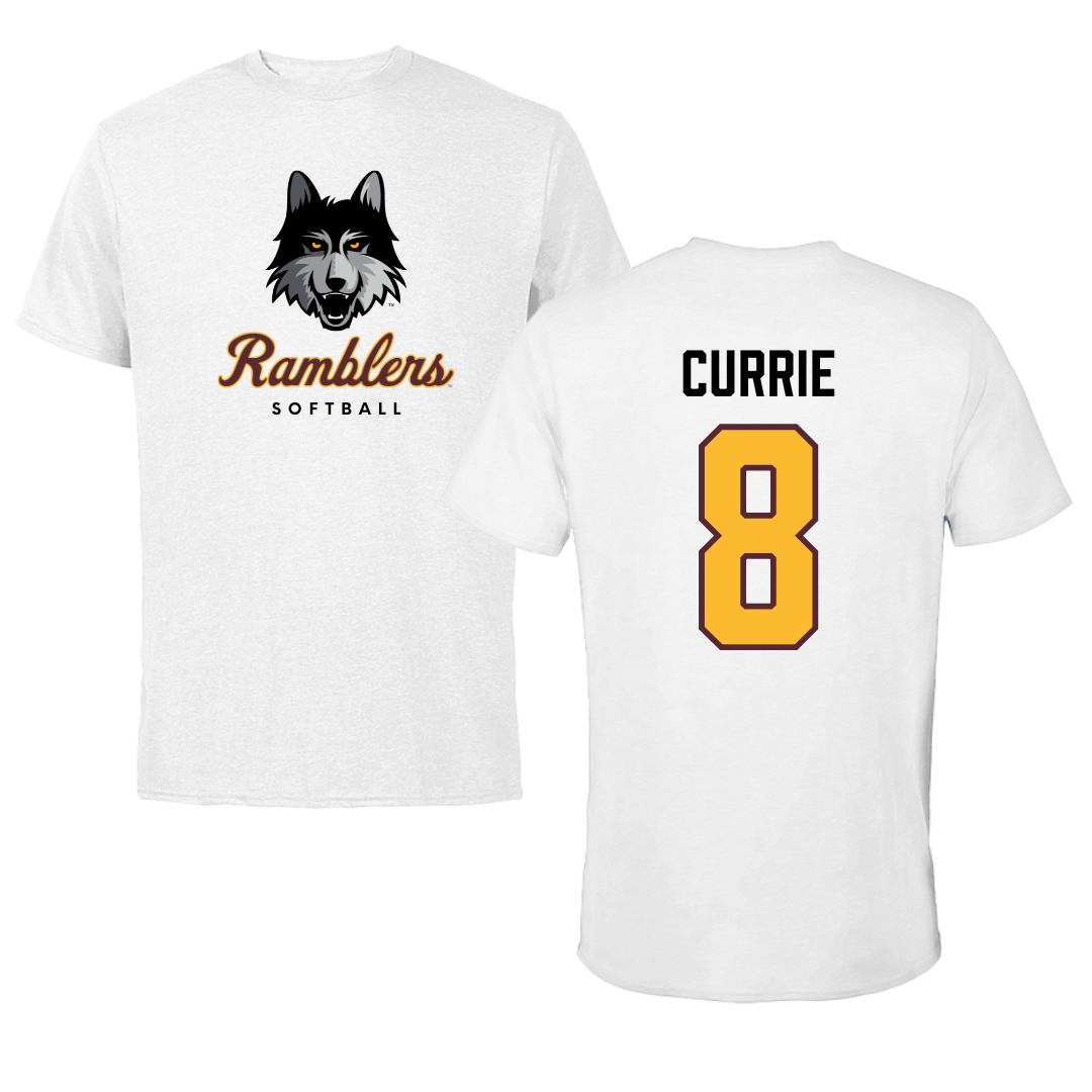 Loyola University-Chicago Softball White Ramblers Performance Tee - #8 Jocelyn Currie