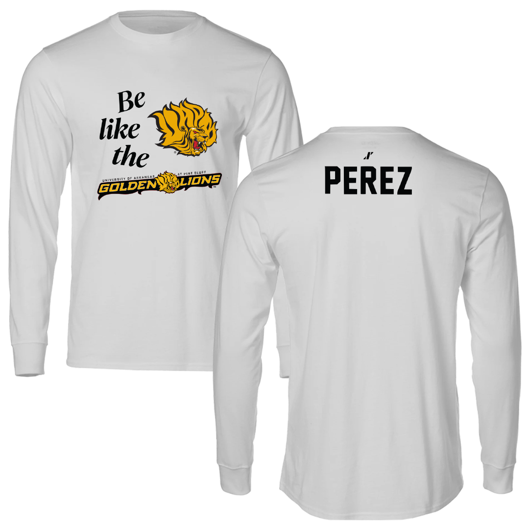 University of Arkansas-Pine Bluff Golf Light Gray Be Like Us Long Sleeve - Angel Perez