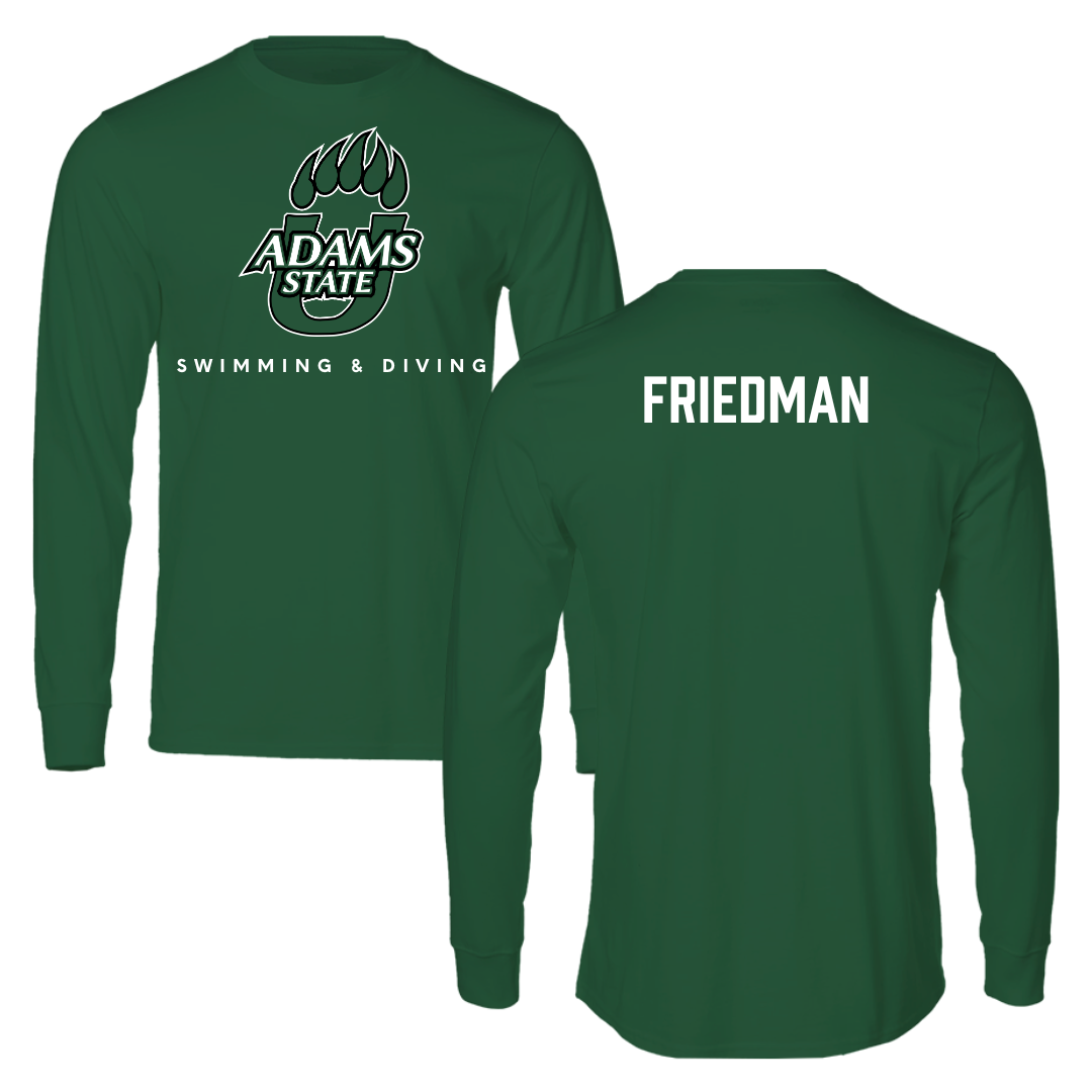 Adams State University Swimming & Diving Forest Green Long Sleeve - Anjali Friedman