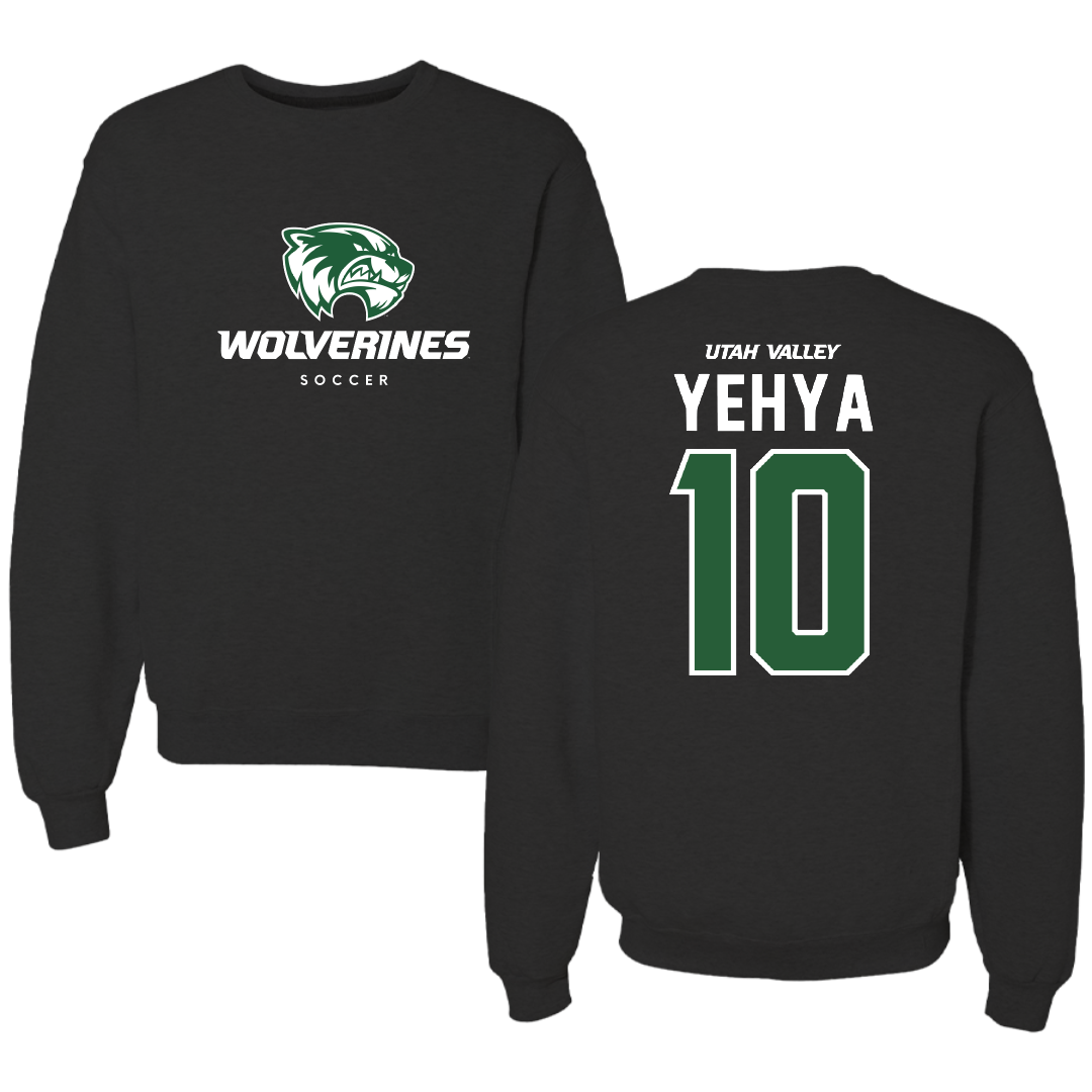 Utah Valley University Soccer Black Mascot Crewneck - #10 Omar Yehya