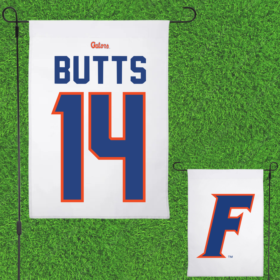 University of Florida Soccer White Garden Flag - #14 Njeri Butts