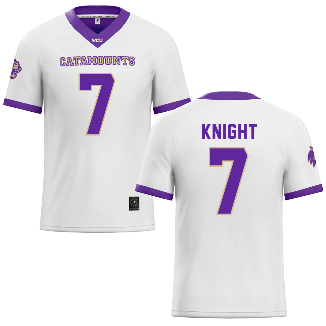 Western Carolina University White Football Jersey - #7 Malik Knight