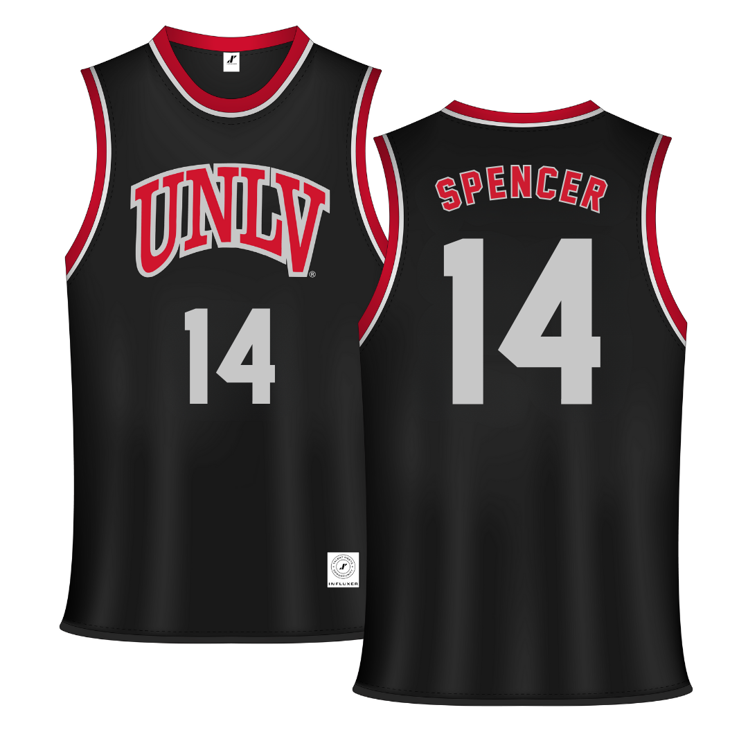 University of Nevada-Las Vegas Black Basketball Jersey - #14 Macy Spencer