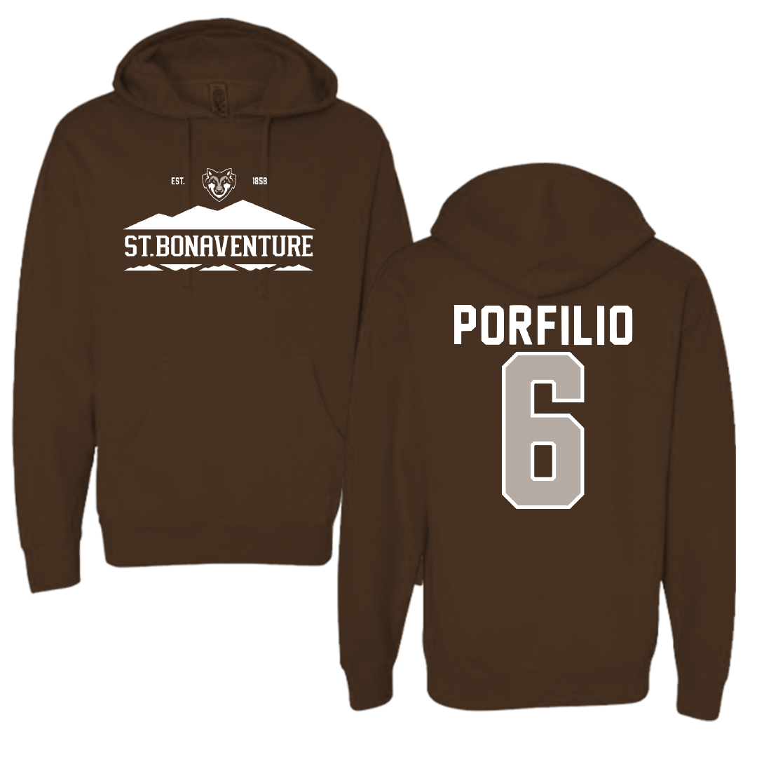 St. Bonaventure University Lacrosse Brown General Hoodie - #6 Nick Porfilio