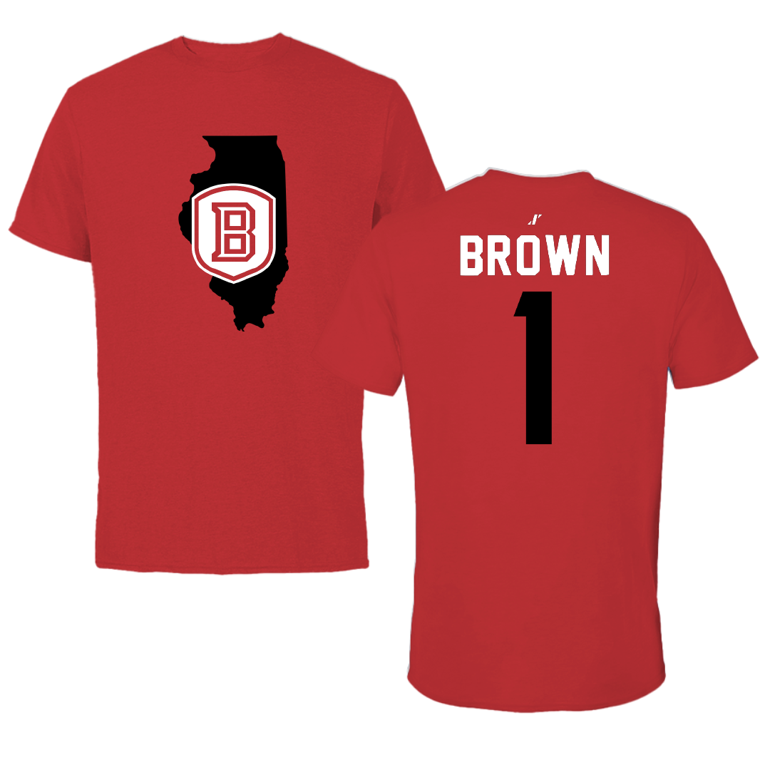 Bradley University Volleyball Red State Tee - #1 Corrie Brown