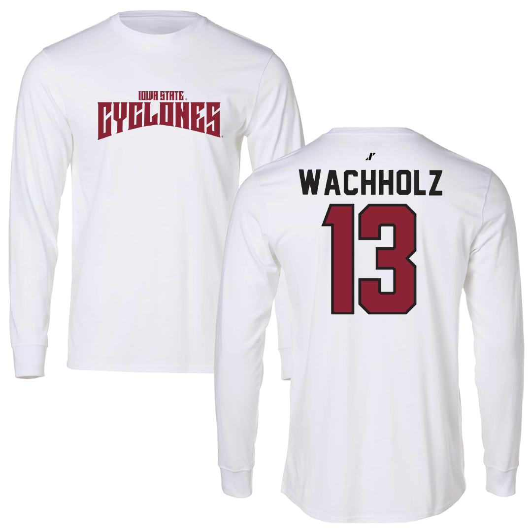 Iowa State University Volleyball White Classic Long Sleeve - #13 Lilly Wachholz