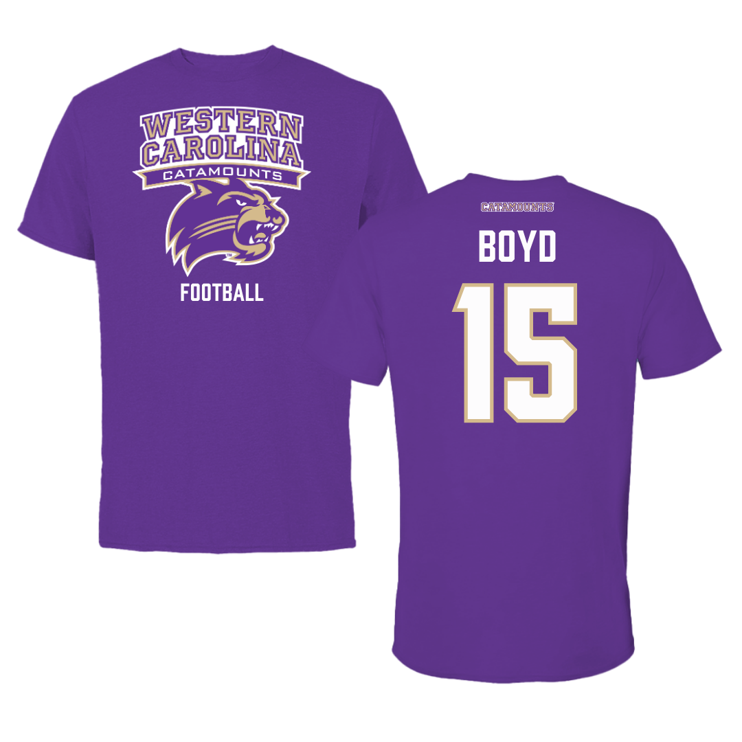 Western Carolina University Football Purple Tee - #15 Jai Boyd