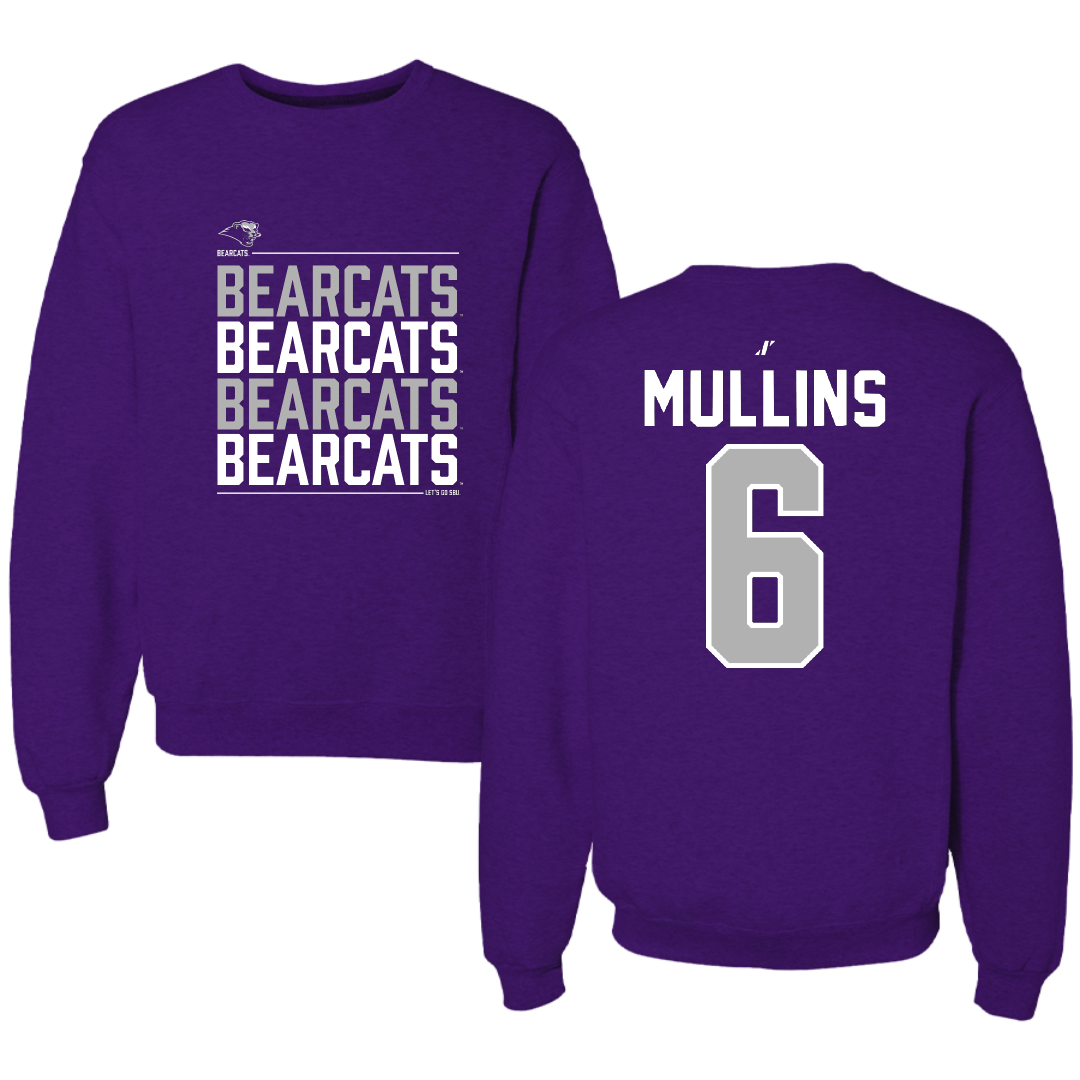 Southwest Baptist University Football Purple General Crewneck - #6 Canaan Mullins