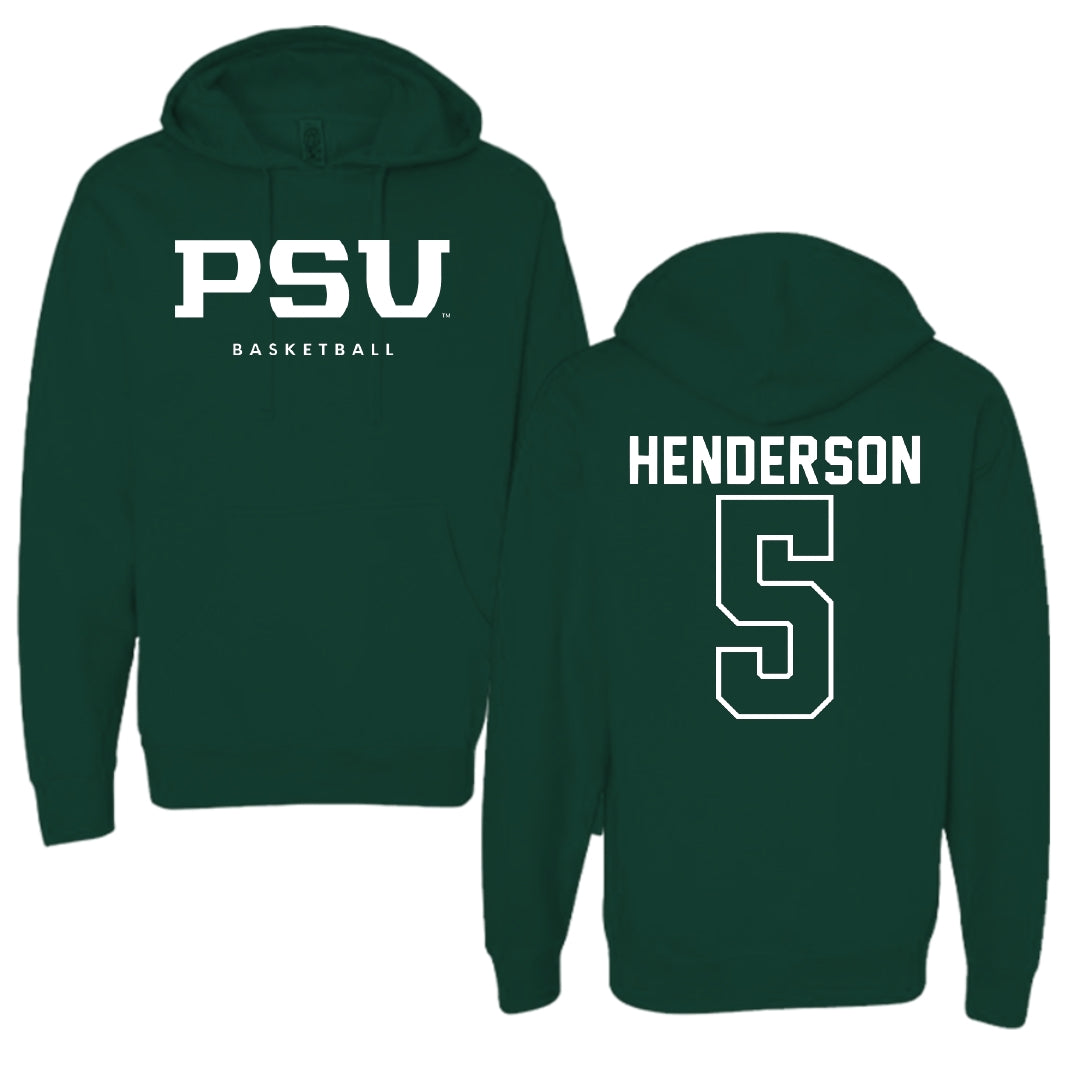 Portland State University Basketball Forest Green Hoodie - #5 Jaylin Henderson