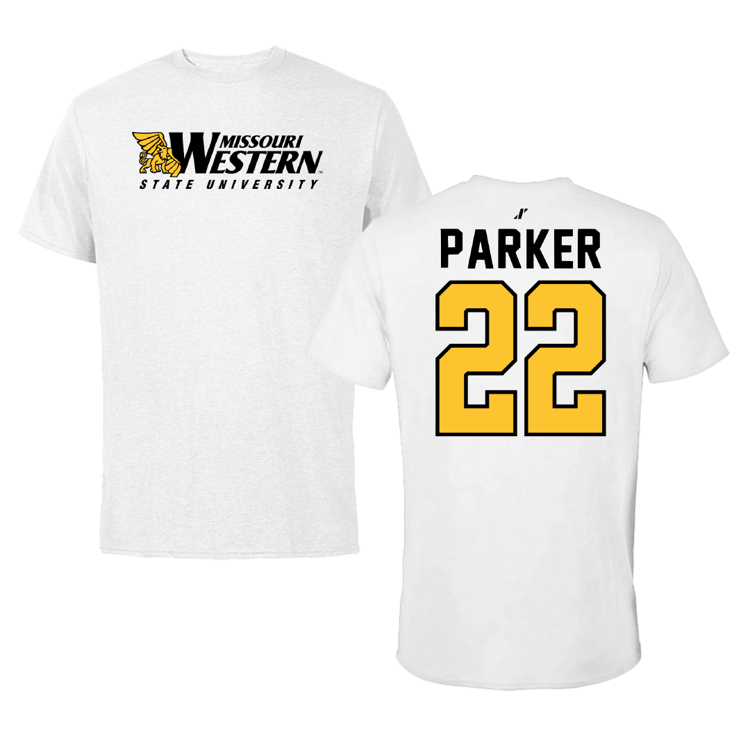 Missouri Western State University Football White Performance Tee - #22 Denver Parker