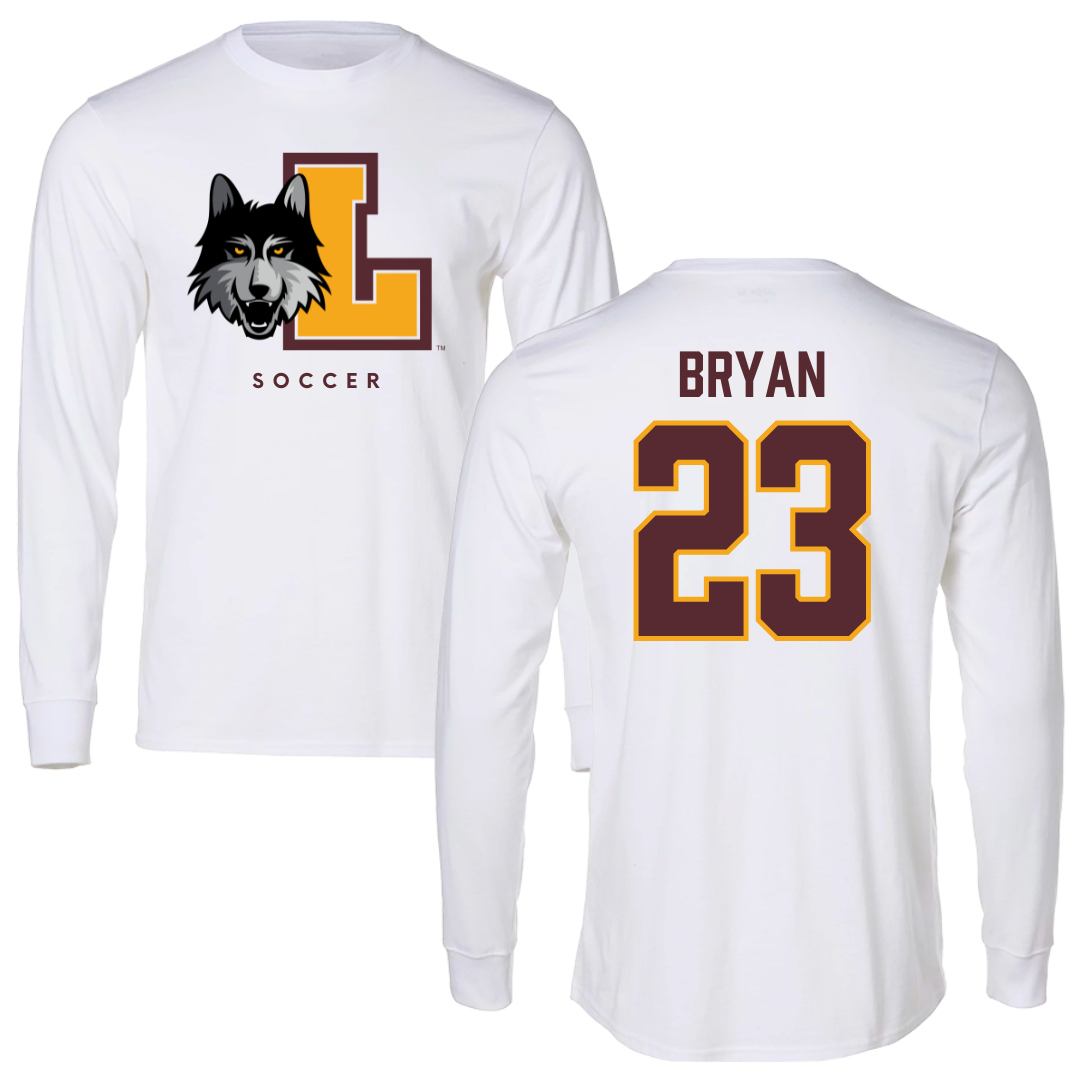 Loyola University-Chicago Soccer White Mascot Long Sleeve - #23 Ava Bryan