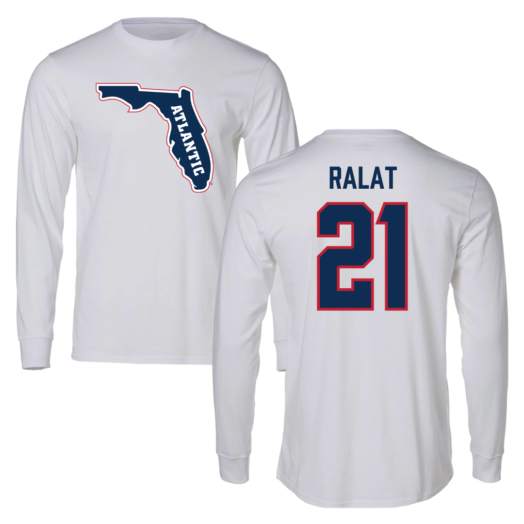 Florida Atlantic University Basketball White Long Sleeve - #21 Alejandro Ralat