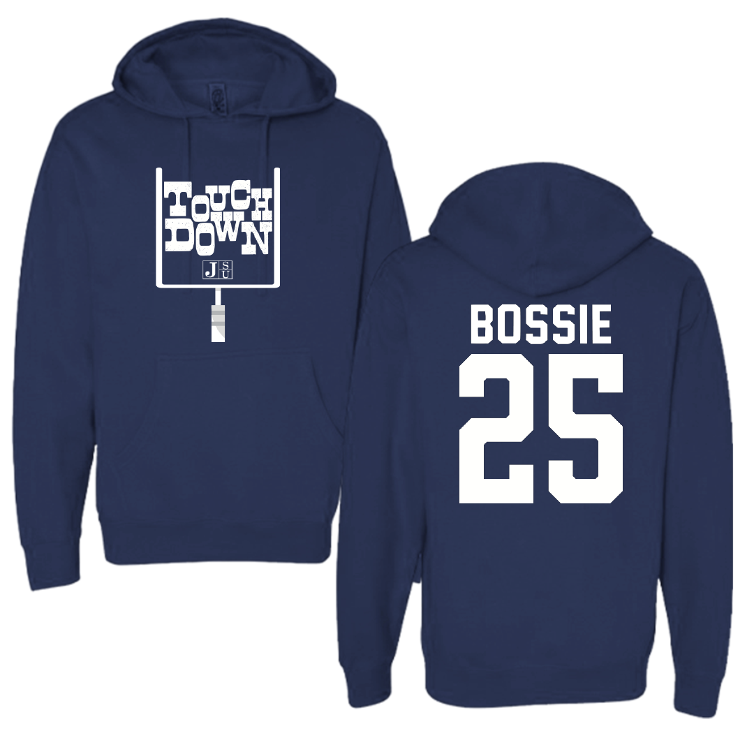 Jackson State University Football Navy Touchdown Hoodie - #25 Jaden Bossie