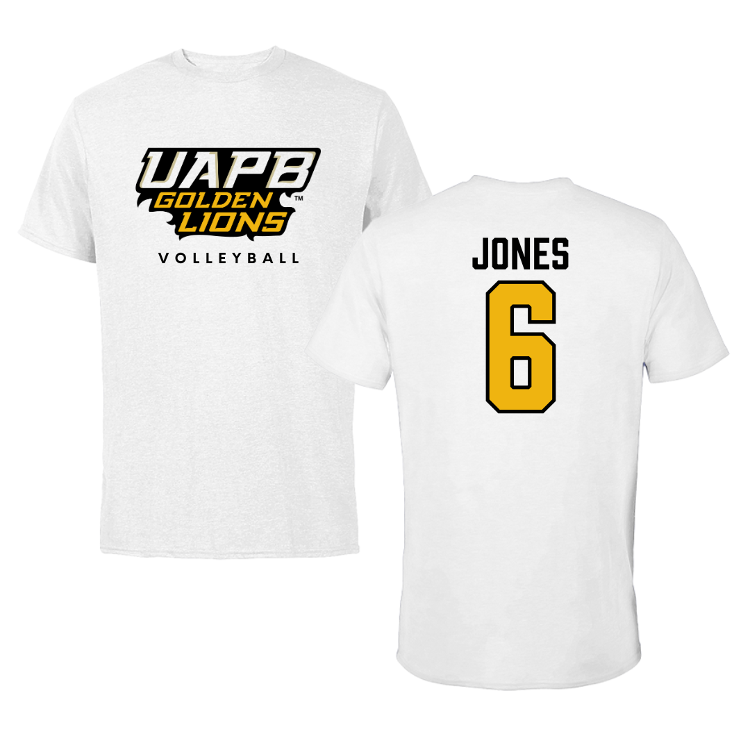 University of Arkansas-Pine Bluff Volleyball White Performance Tee - #6 Amayah Jones