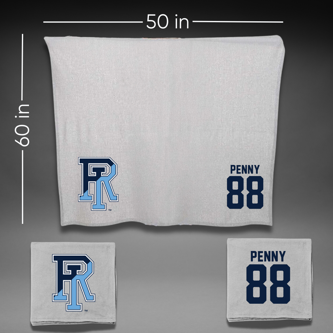 University of Rhode Island Soccer Gray Blanket - #88 Cierra Penny