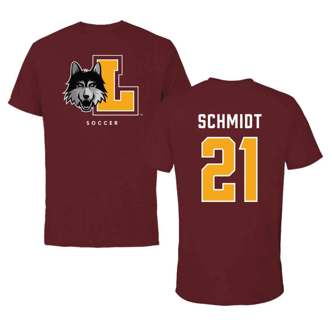 Loyola University-Chicago Soccer Maroon Mascot Performance Tee - #21 Maggie Schmidt