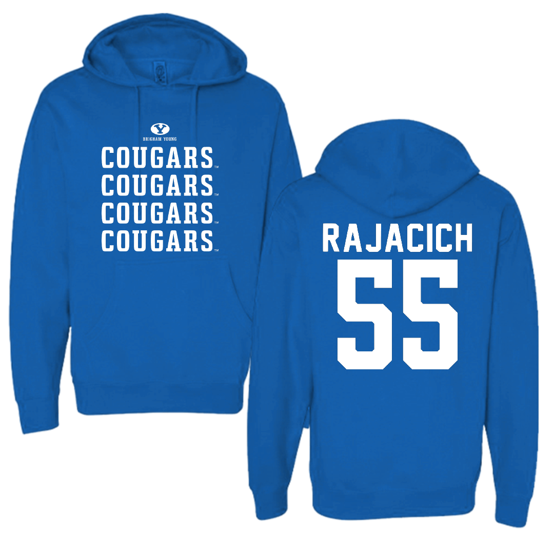 Brigham Young University Baseball Blue General Hoodie - #55 Seth Rajacich