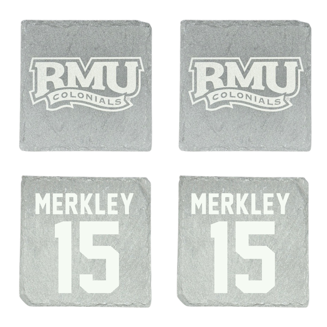 Robert Morris University Ice Hockey Stone Coaster (4 Pack)  - #15 Charles Merkley