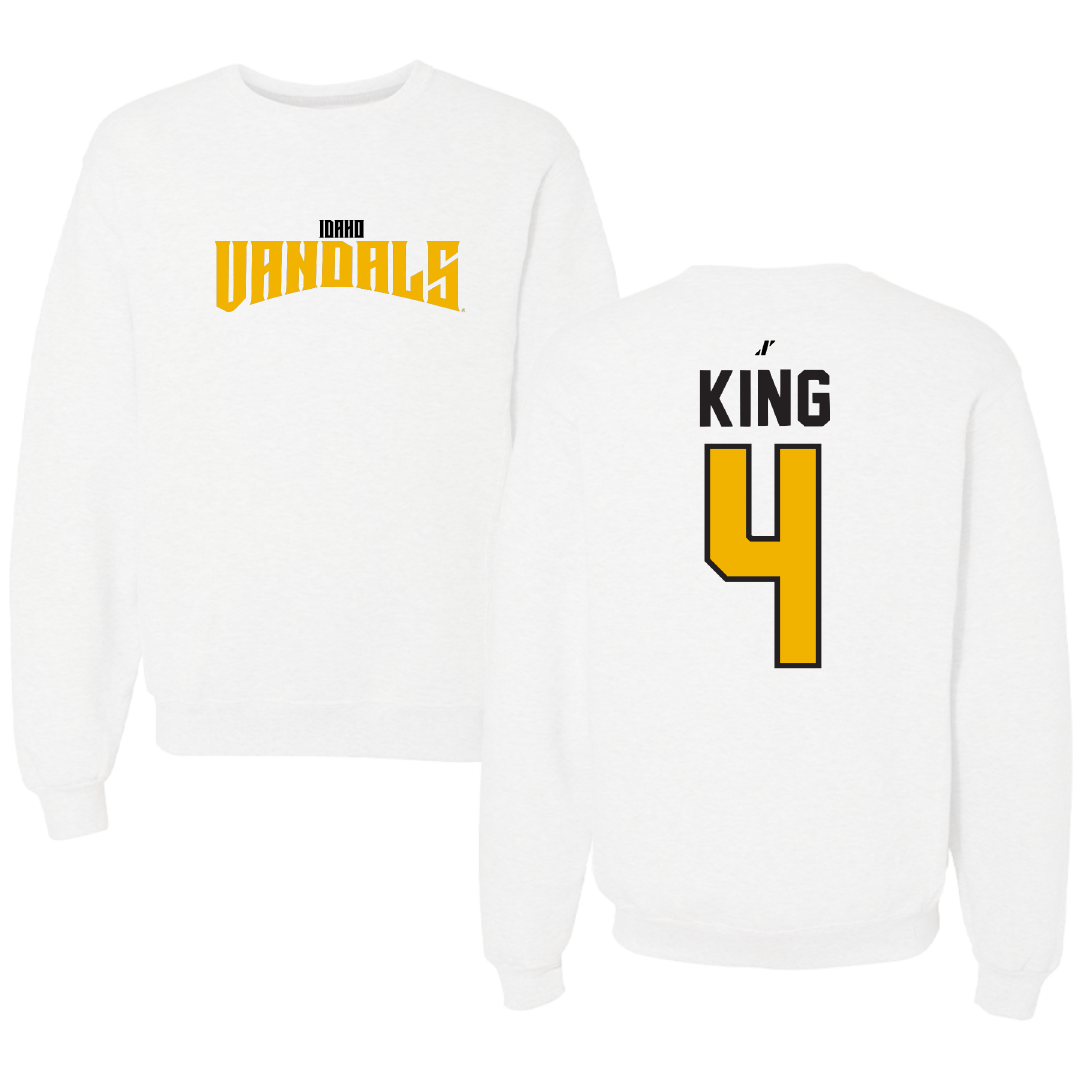 University of Idaho Football White Classic Crewneck - #4 Isiah King