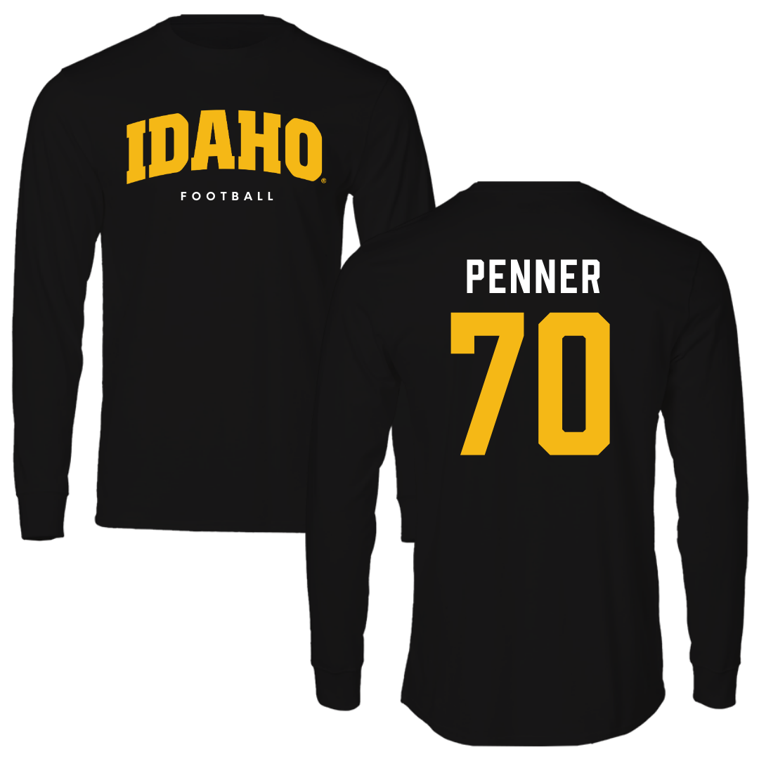 University of Idaho Football Black Performance Long Sleeve - #70 Zach Penner