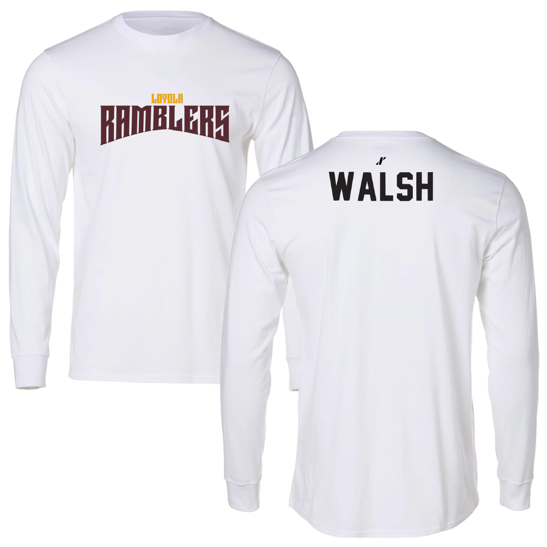Loyola University-Chicago Golf White Classic Performance Long Sleeve - Ryan Walsh