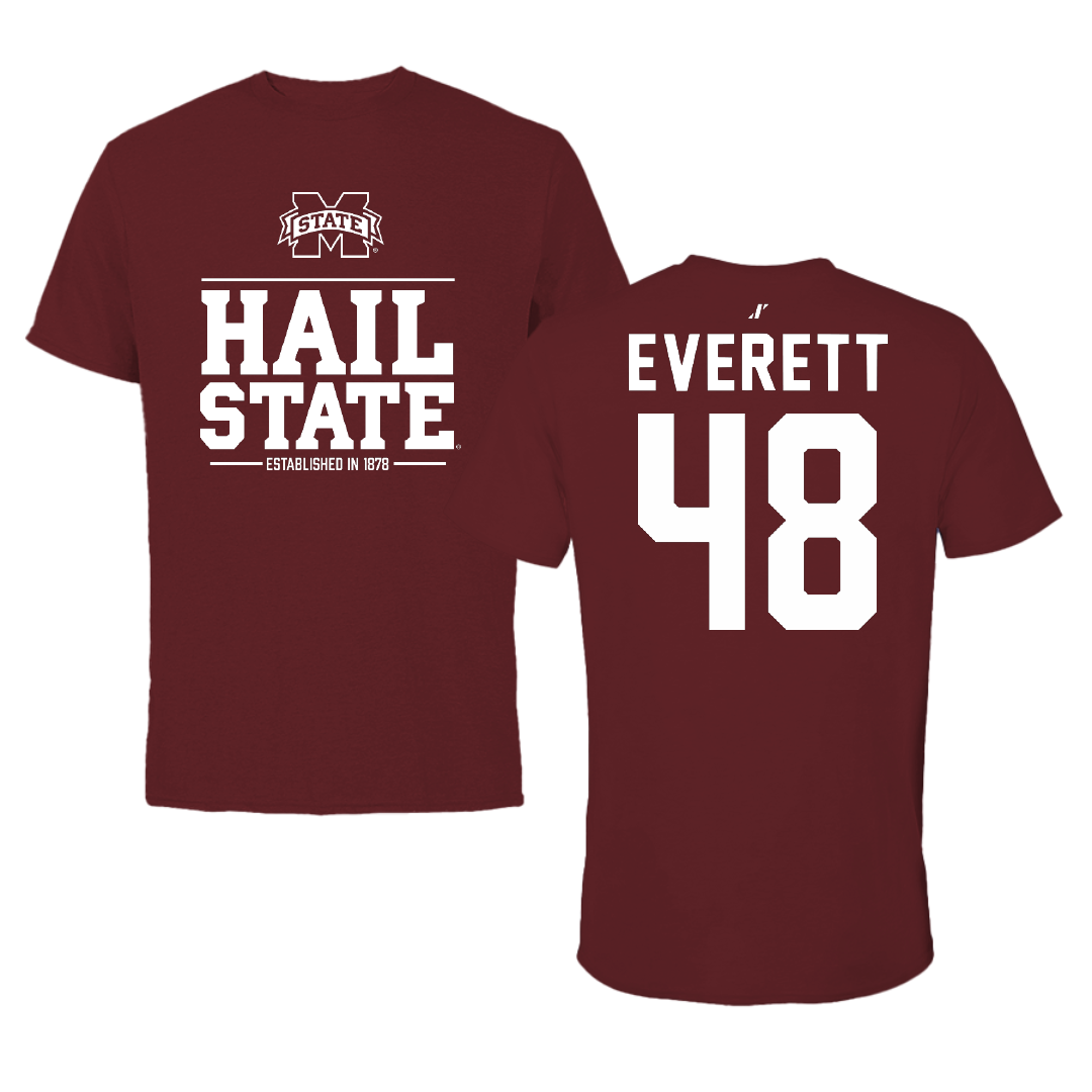 Mississippi State University Softball Maroon General Performance Tee - #48 Delainey Everett