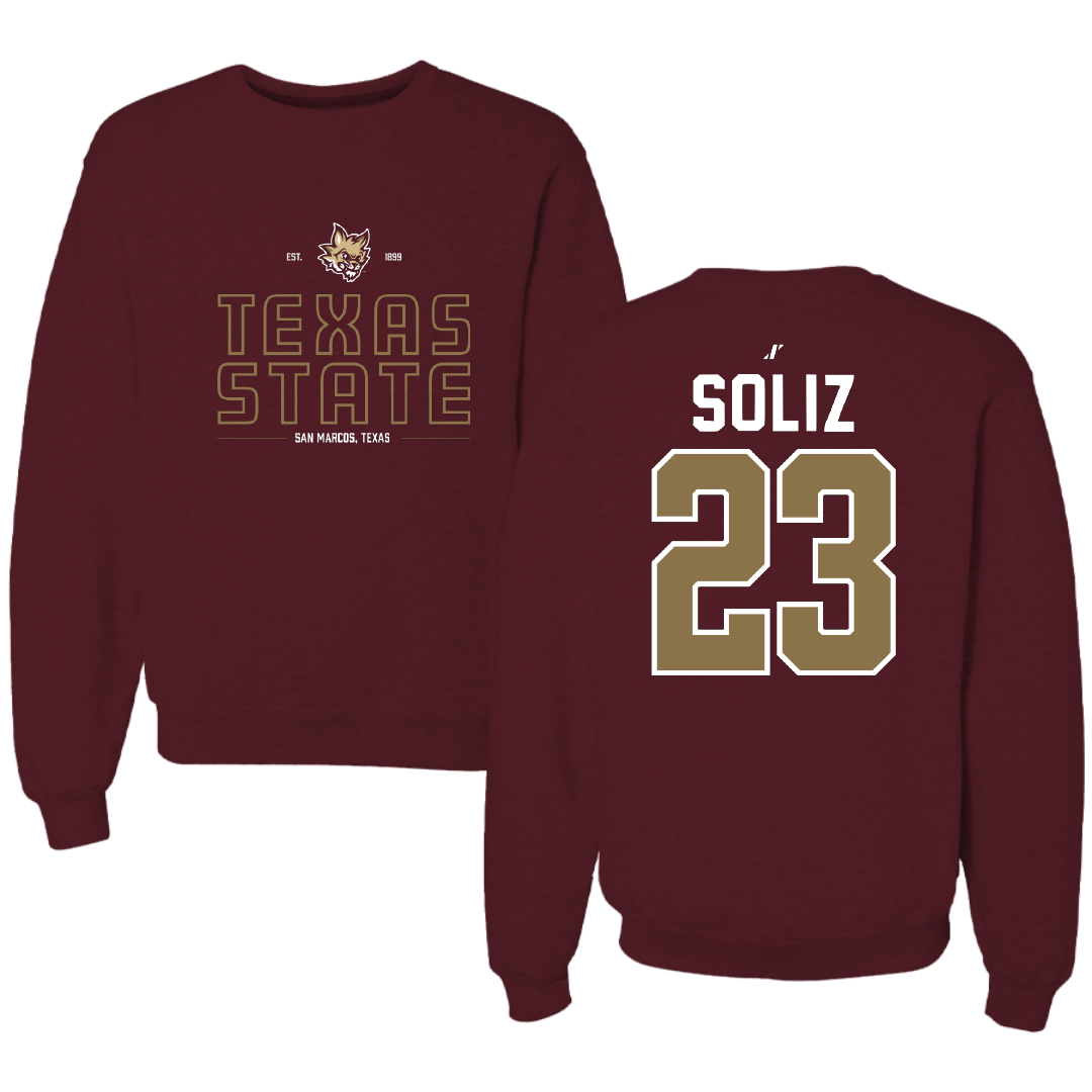 Texas State University Softball Maroon General Crewneck - #23 Analisa Soliz