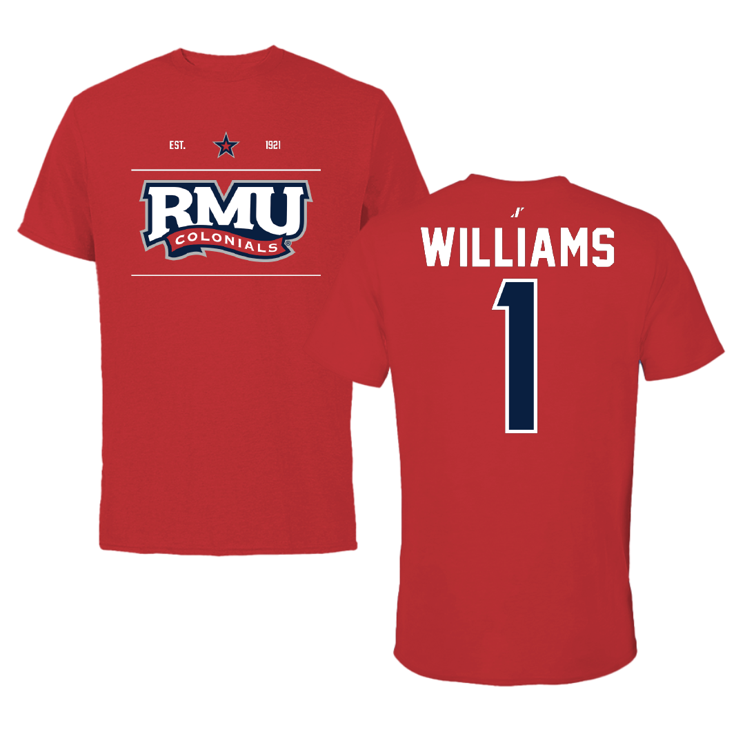 Robert Morris University Basketball Red General Performance Tee - #1 Justice Williams