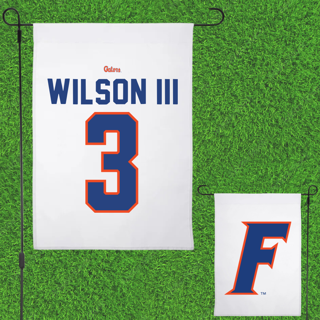 University of Florida Football White Garden Flag - #3 Eugene Wilson III