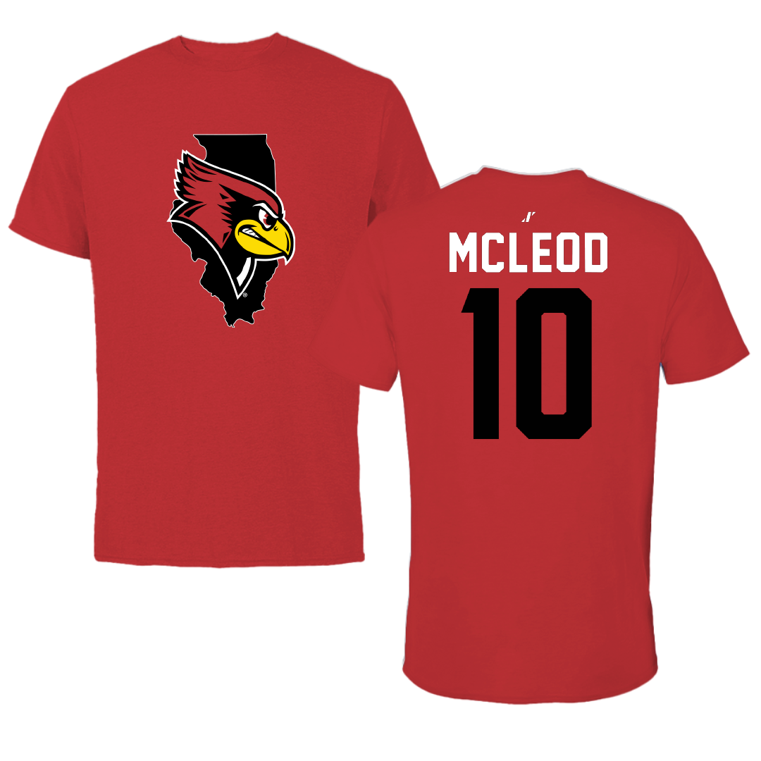 Illinois State University Softball Red State Tee - #10 Paige McLeod