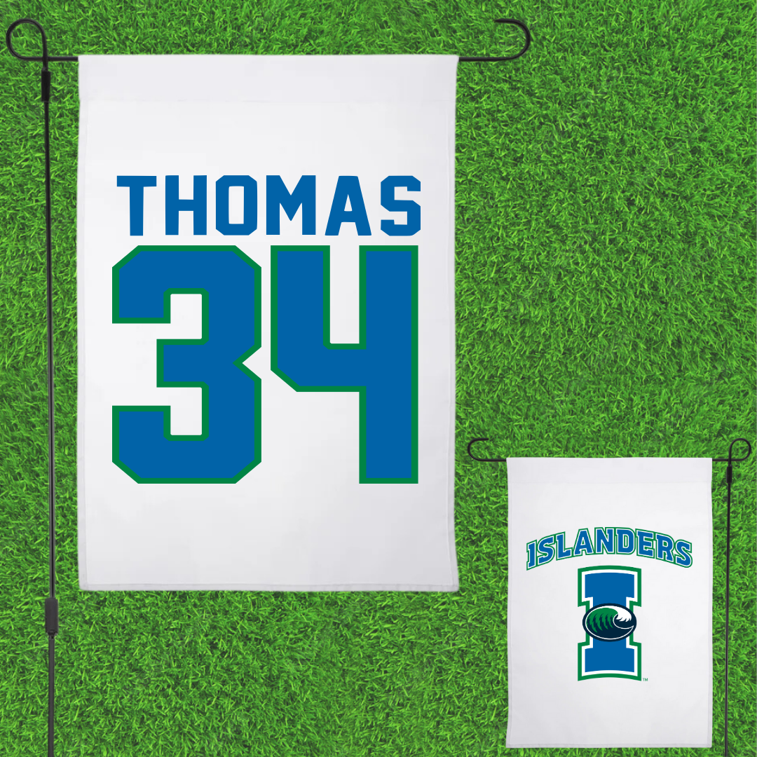 Texas A&M University-Corpus Christi Baseball White Garden Flag - #34 Hayden Thomas