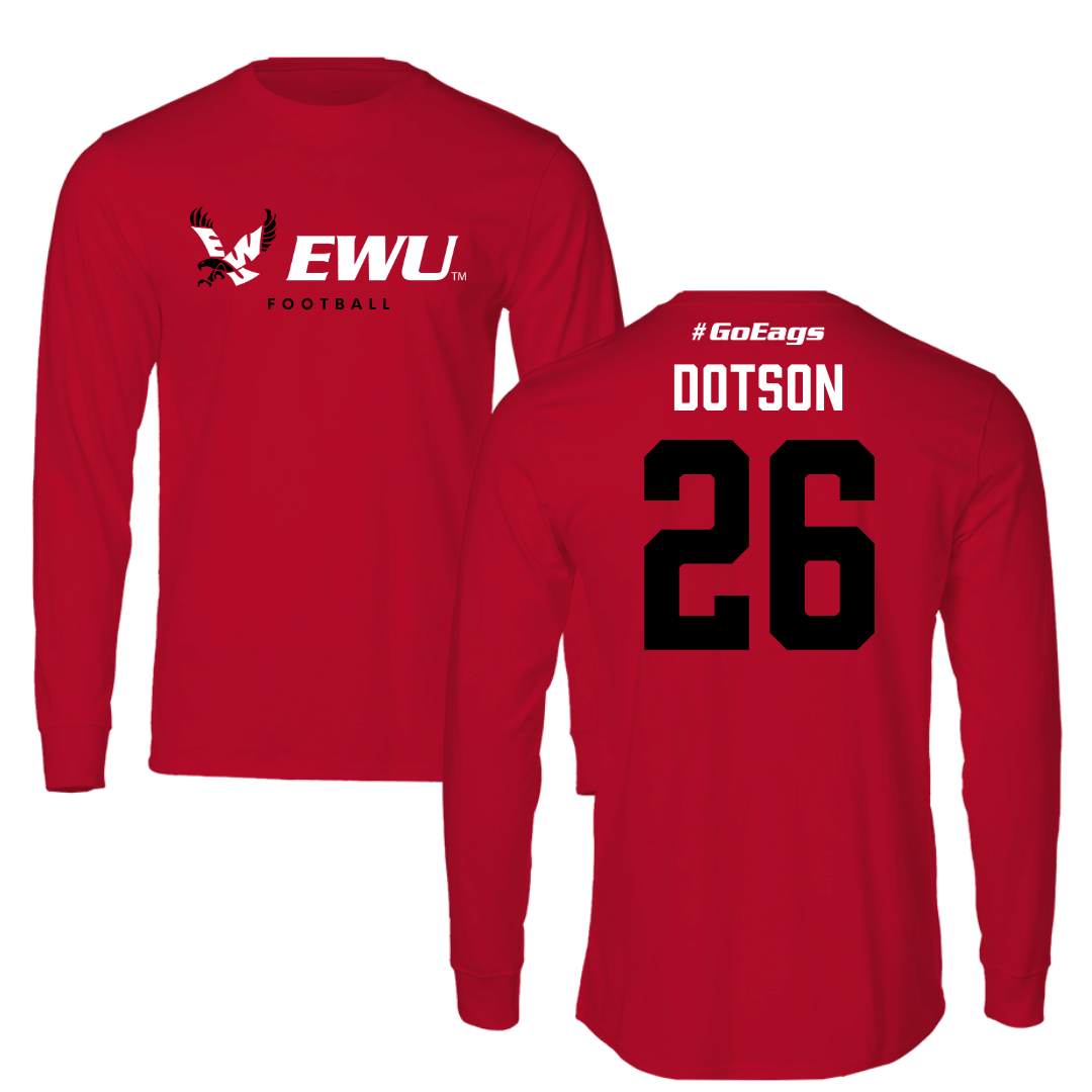 Eastern Washington University Football Red Performance Long Sleeve - #26 Malik Dotson