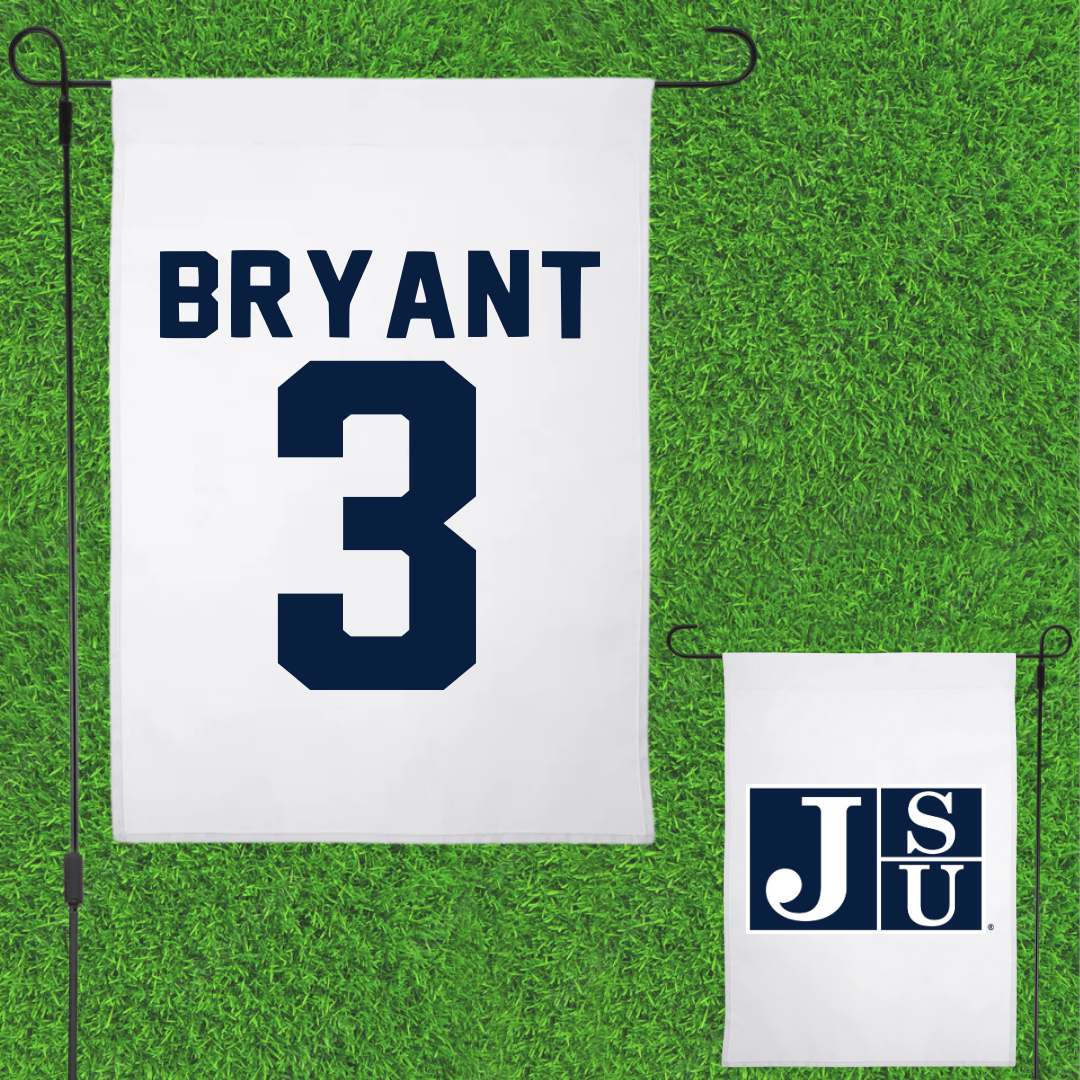 Jackson State University Volleyball White Garden Flag - #3 Trinity Bryant