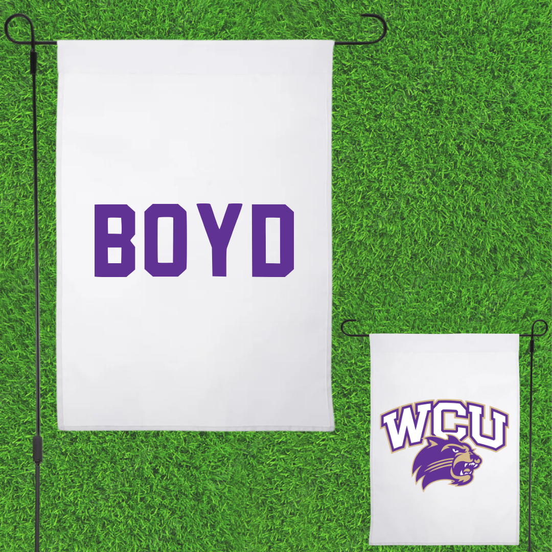 Western Carolina University TF and XC White Garden Flag - Imani Boyd
