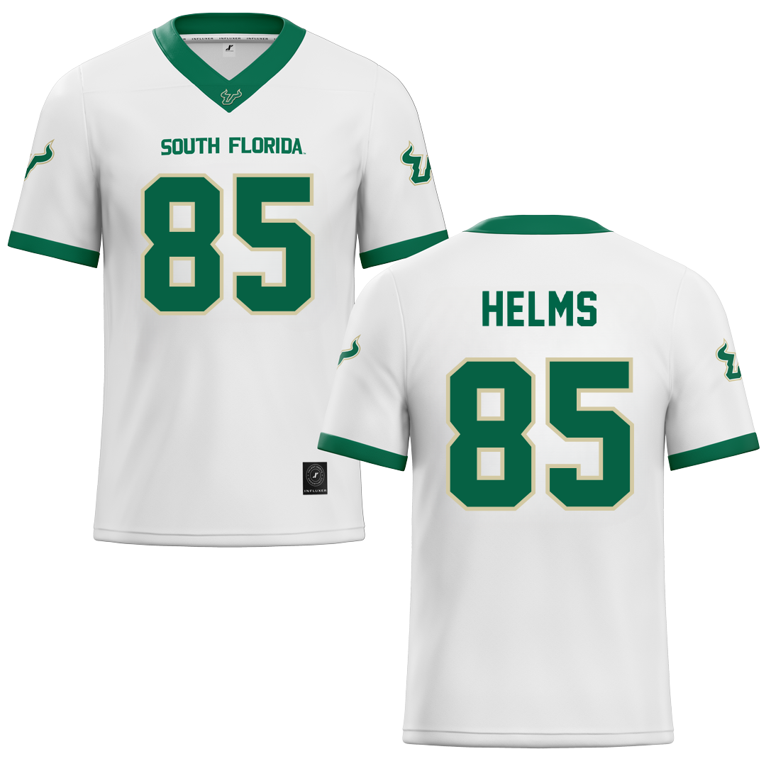 University of South Florida White Football Jersey - #85 Christian Helms