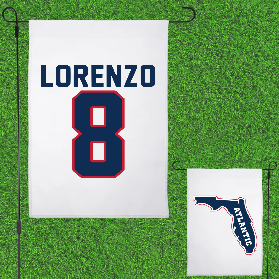 Florida Atlantic University Softball White Garden Flag - #8 Brooklyn Lorenzo