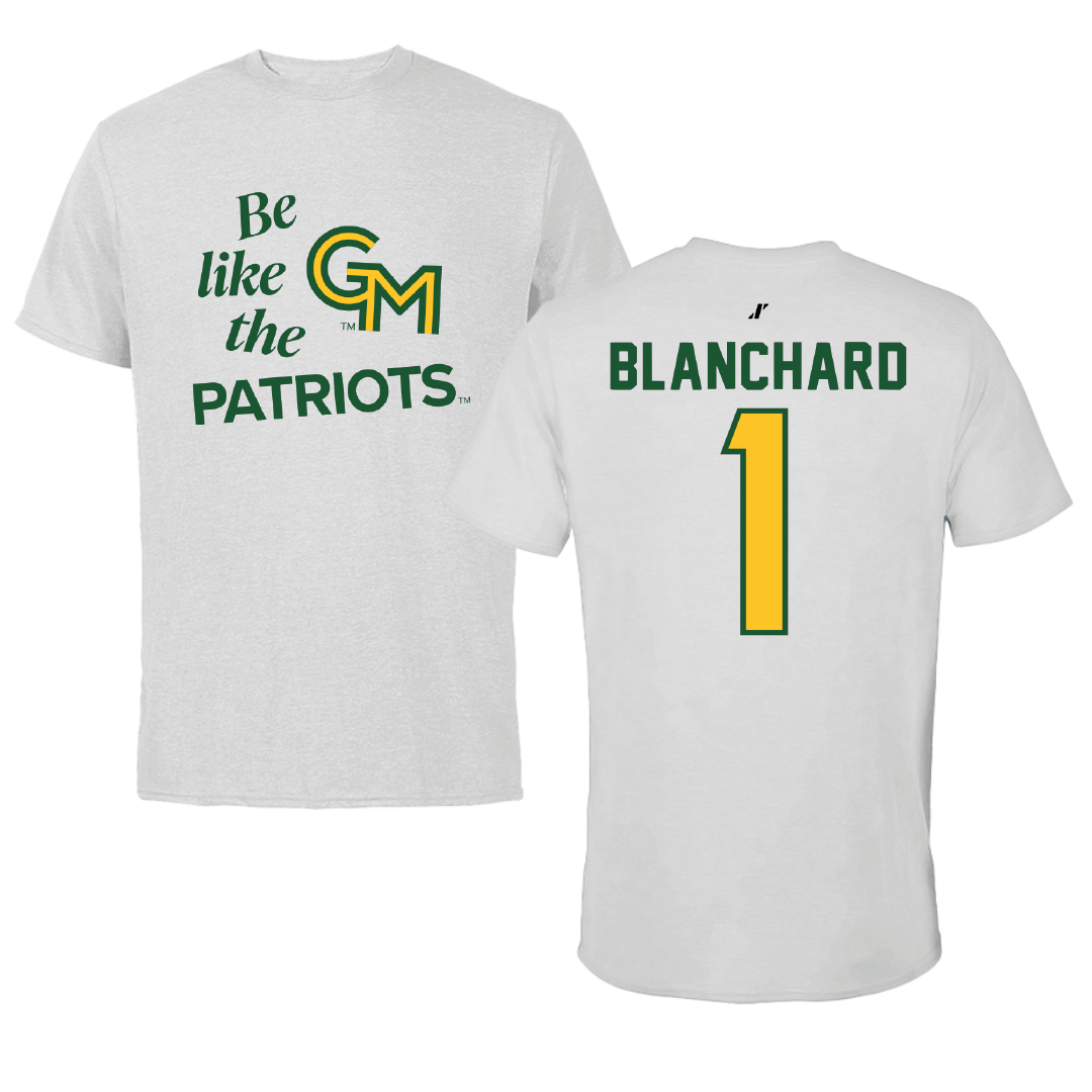 George Mason University Baseball Light Gray Be Like Us Tee - #1 Evan Blanchard