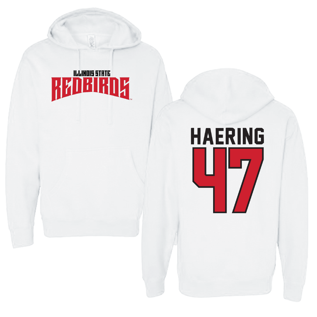 Illinois State University Football White Classic Hoodie - #47 Mark Haering