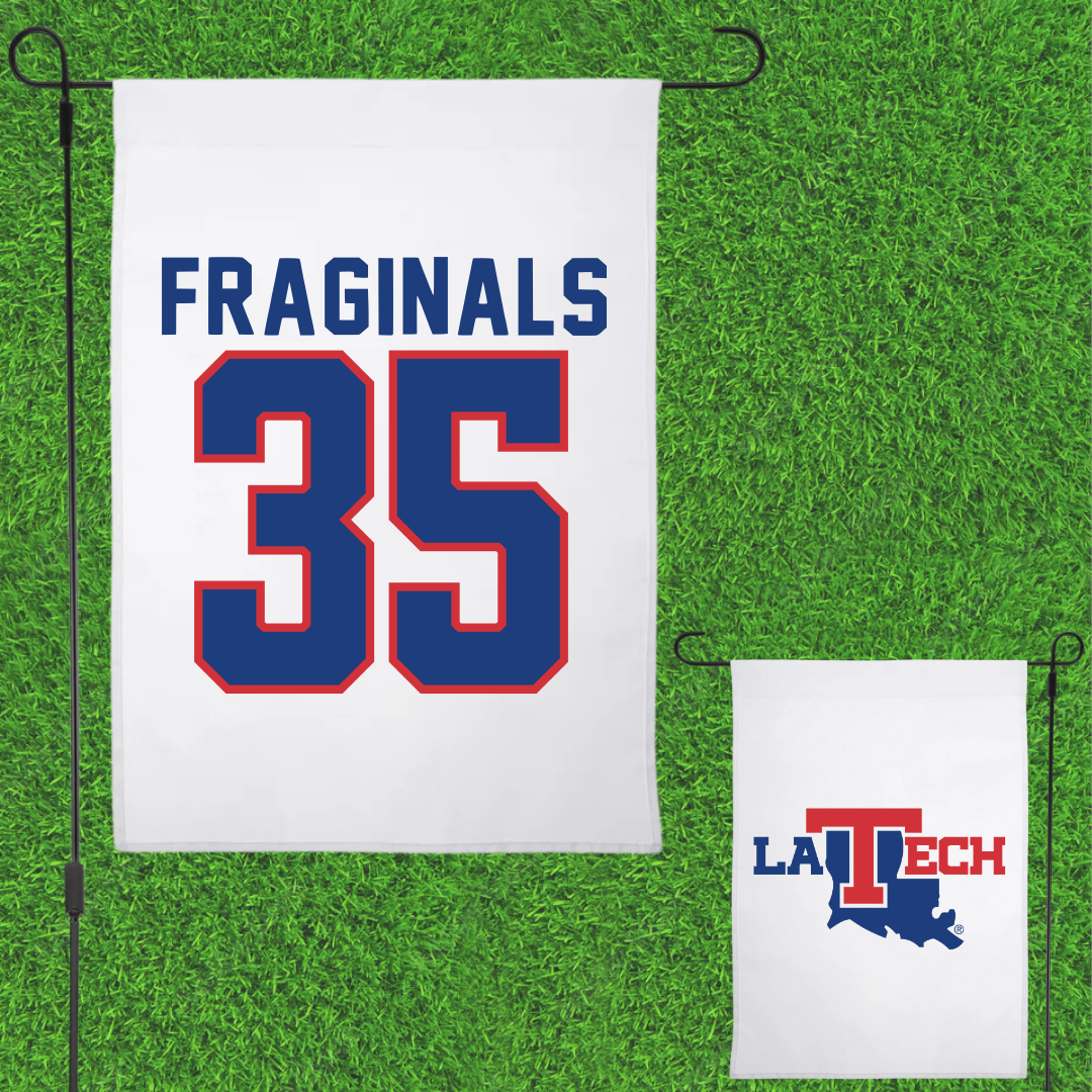 Louisiana Tech University Baseball White Garden Flag - #35 Nick Fraginals