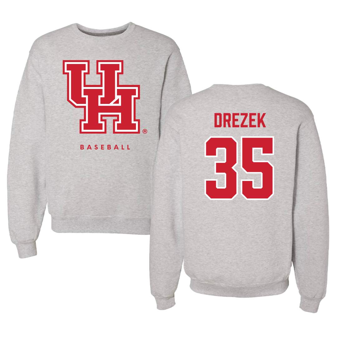 University of Houston Baseball Gray Crewneck - #35 Graysen Drezek