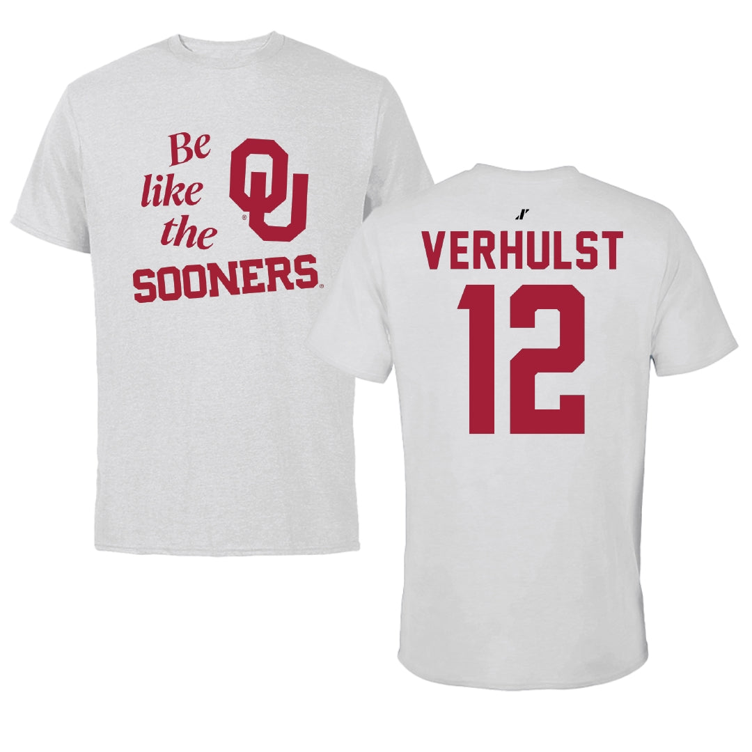 University of Oklahoma Basketball Light Gray Be Like Us Performance Tee - #12 Payton Verhulst
