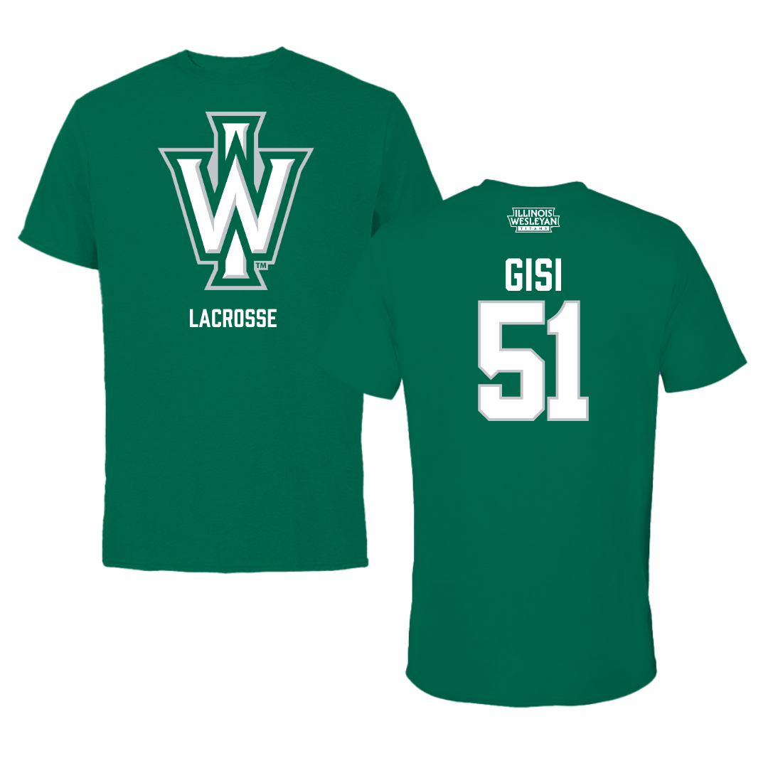 Illinois Wesleyan University Lacrosse Green Tee - #51 Jake Gisi