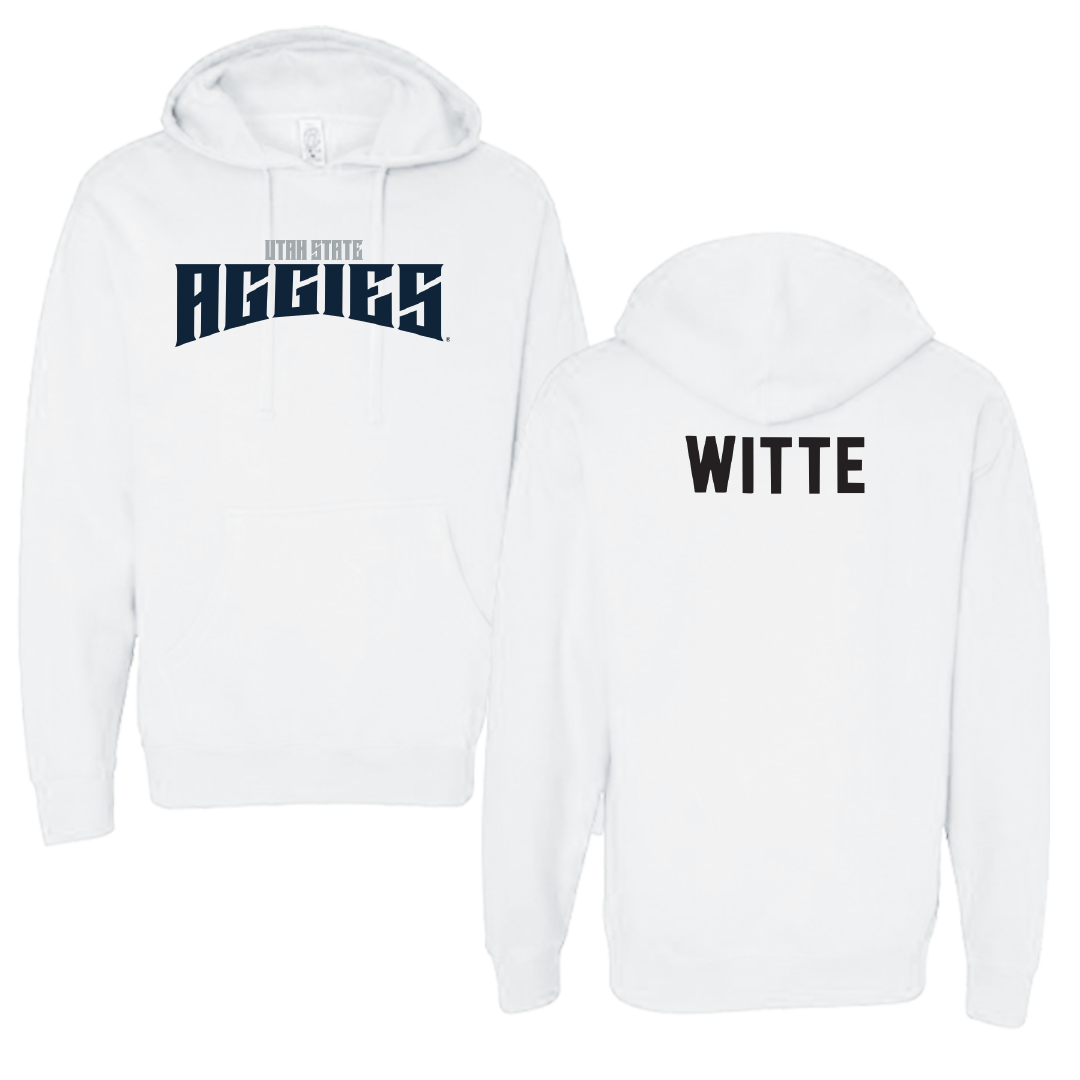 Utah State University Gymnastics White Classic Hoodie - Mya Witte