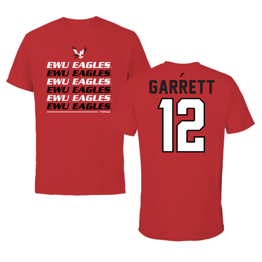 Eastern Washington University Football Red General Tee - #12 Wesley Garrett