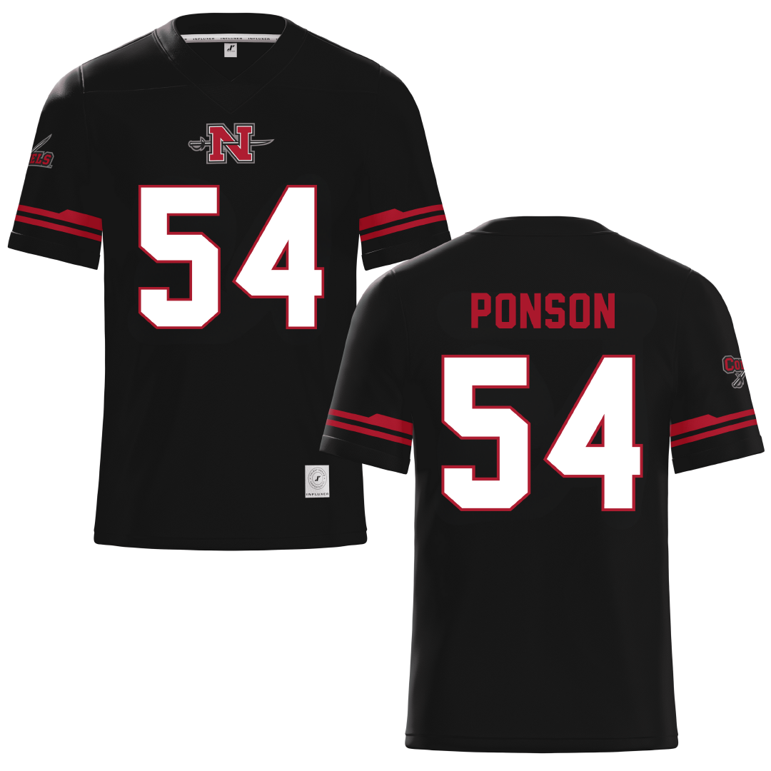 Nicholls State University Black Football Jersey - #54 Aaron Ponson