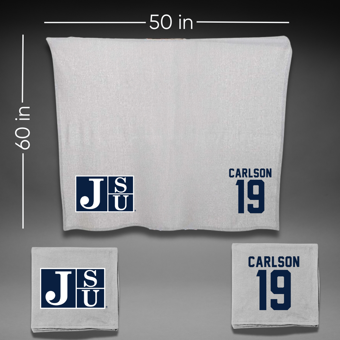 Jackson State University Softball Gray Blanket - #19 Kristina Carlson