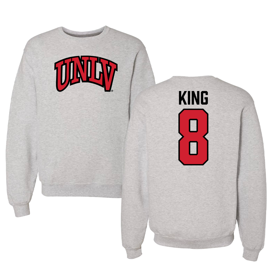 University of Nevada-Las Vegas Volleyball Gray Crewneck - #8 Caleigh King